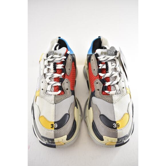 Balenciaga Triple S Split White Grey Yellow Flat Platform Sneakers 39 Mens US 6 - Picture 8 of 13